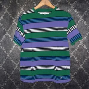 2/$20 Men's  Zine Striped short sleeve shirt medium
